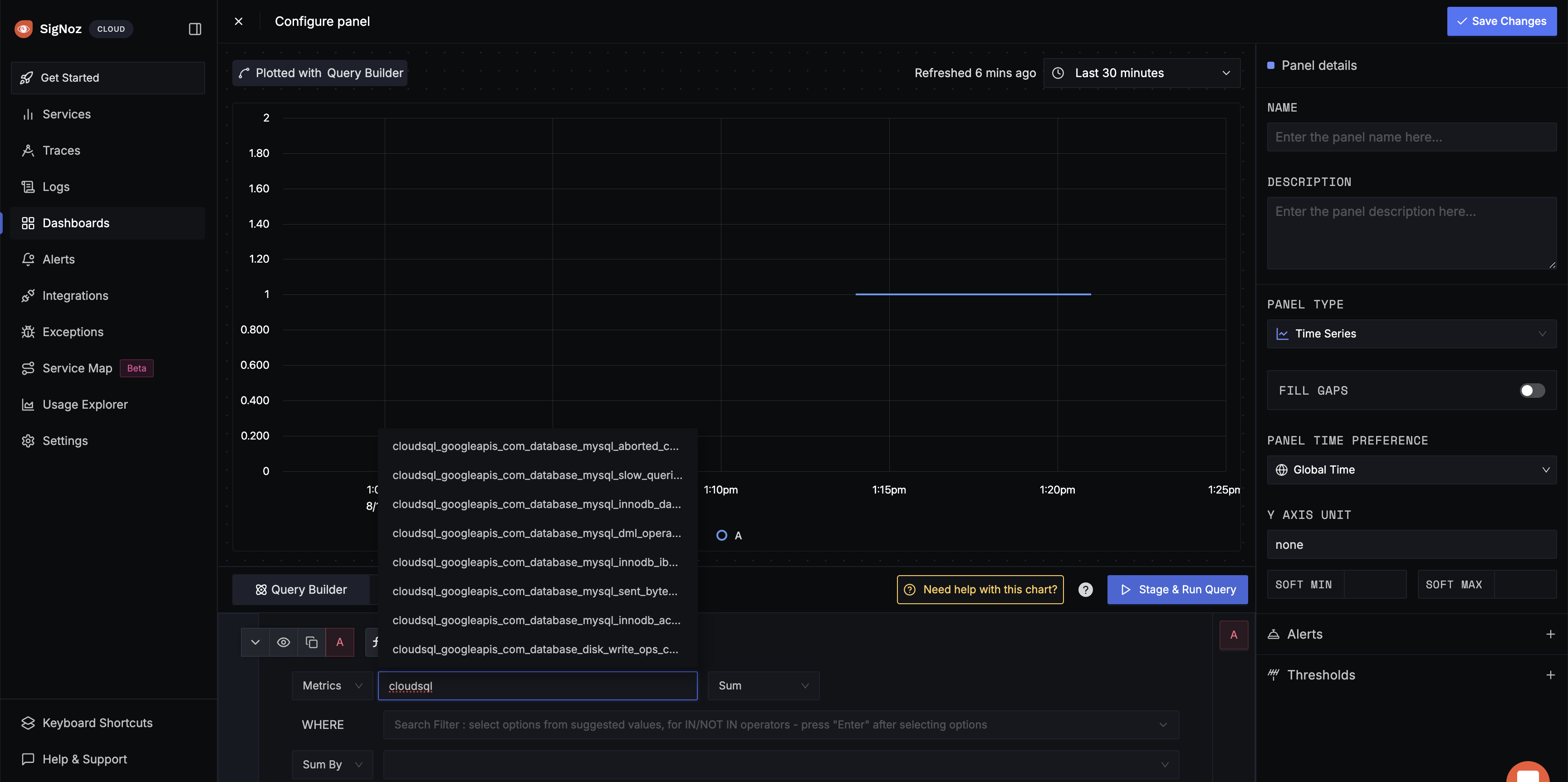 Plot Cloud SQL Metrics